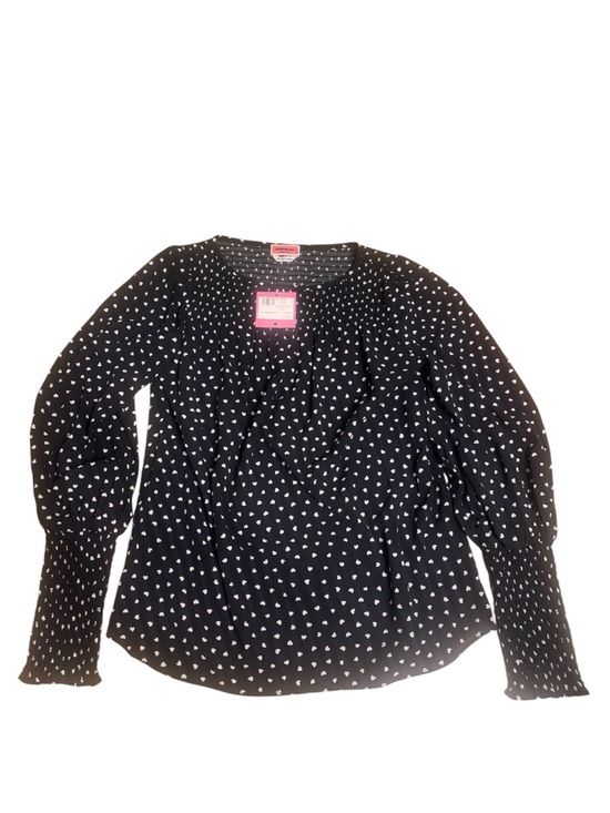 kate spade Tops - Kate spade Black Heart-Print Long Sleeve Blouse - Women